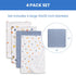 Delta Children 100% Cotton Flannel Baby Receiving Blankets for Girls and Boys, 30x30 Inches (Pack of 4), Space