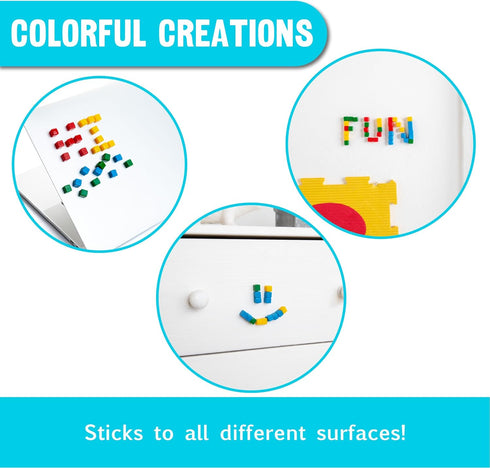 StickiKubes 36 Non-Toxic Stacking Cubes in 4 Colors, Creative Construction Toy with Display Easel (1 Pack)