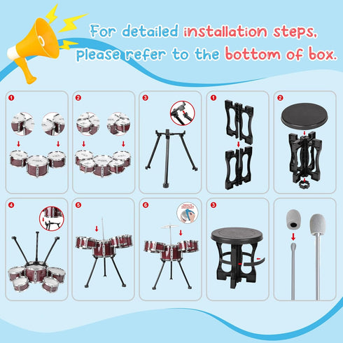 Set, 5 Set 3-5 Upgraded Kids Drum Piece Toy for Toddlers Band Rock Jazz Drum Musical Instrument Toys for Boys Girls