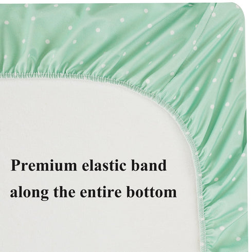 Fadacudan Set 2 Pack Waterproof Changing Pad Cover Stretch Jersey Knit Super Soft Green Botanical Leaf & Dots