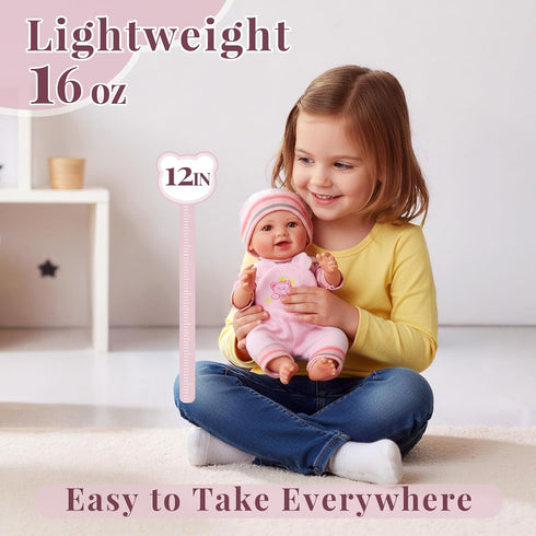 10-Inch 3+ 4 5 6 BABESIDE Baby Doll Girl - Realistic Baby Dolls with Magic Feeding Bottle Real Life Vinyl Toy Gift