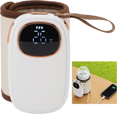 Dpofirs Portable Bottle Warmer for Travel, Fast Heating, Powered Temperature Display, Bottle Warmer for Breastmilk