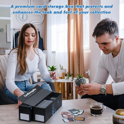 Trading Card Storage Box with Magnetic Closure, Fits 800 Cards, 200 Toploaders, Easy to Assemble (3 Pack)