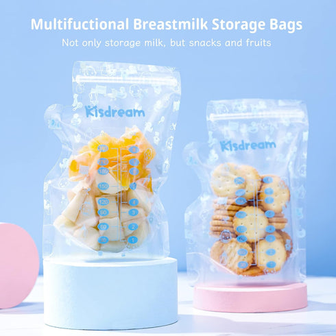 8 OZ, 100 Count Storage Breastmilk Bags for Baby with Container Spout & Thickened Design, Large Capacity Milk Storage