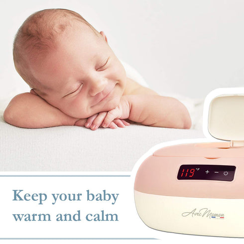 Settings Avec Maman La Caresse Baby Wipe Warmer - Baby Essentials for Girls - Wet Wipe Dispenser - Adjustable Heat