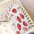 Watercolor Strawberries Fitted Crib Sheet, Soft Microfiber Baby Sheets for Standard Crib Toddler Mattress Cover 27" x