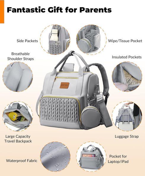 ZCSERTGI Backpack Backpacks,Newborn Diaper Bag,Stylish Waterproof Baby Diaper Bags with Changing Pad,Insulated