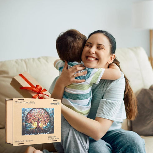 500 16.7x11.1 Qiuenisray Mother's Day Wooden Puzzles for Adults Pieces, Mosaic Tree of Life Jigsaw Puzzles, Beautiful