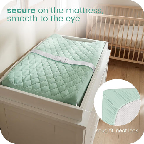 TOTCHILL 2 Pack, Light Quilted Changing Pad Cover Soft Fitted Changing Table Covers for Baby Boys and Girls, Pink