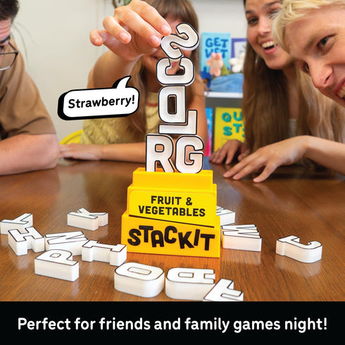 160 20 8+ 2-8 Lucky Egg Stack It Hilarious Stacking Family Games for Kids and Adults | Categories, Letters, Timer