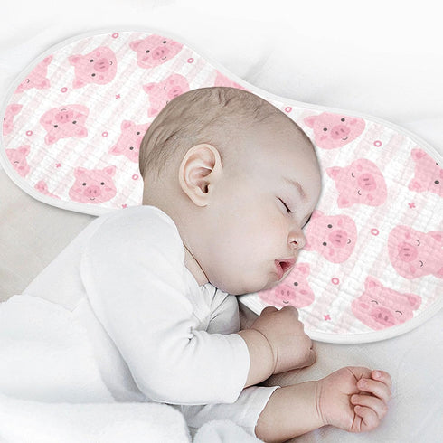 KICPOAY 2 22 11 Inch Muslin Baby Burp Cloths, Pink Pigs Stripes Muslin Baby Rags Comfy Soft Absorbent in for Newborn