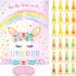 WERNNSAI Pin The Horn on The Unicorn, Birthday Party Game Poster with 24 Horn Stickers