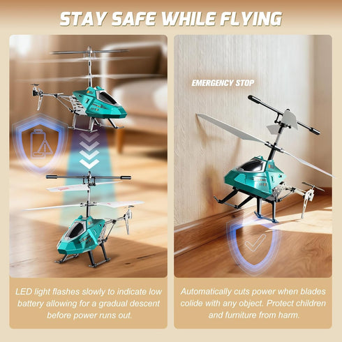 2.4GHz 8+ XIKOTEC Remote Control Helicopter, RC Helicopter Toy for Kids, RC Plane with LED Lights, RC Flying Toy, Easy