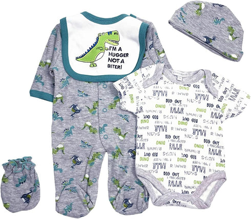 Reborn Baby Doll Clothes Boy 22 inch Accesories Outfits 5 Piece Set for 20-22 inch Reborns Doll Newborn Baby Boy Doll Clothing
