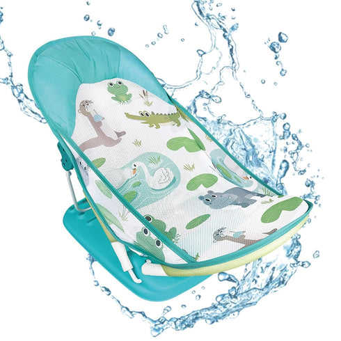 Generic Compact Toddler Bath Seat - Lightweight Infant Bathing Aid, Portable Cleaning Support | Adjustable Folding Tub