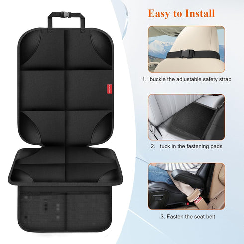 OCCKAI 600D Car Seat Protector for Child Car Seat, Fabric Safe Car Seat Cover with Upgraded Non-Slip Backing