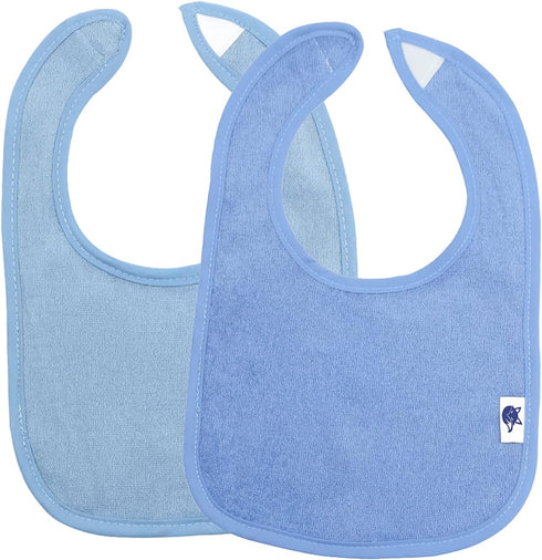 Waterproof Baby Bibs for Girls and Boys, Unisex Cotton Solid Knit Infant Feeding Bibs