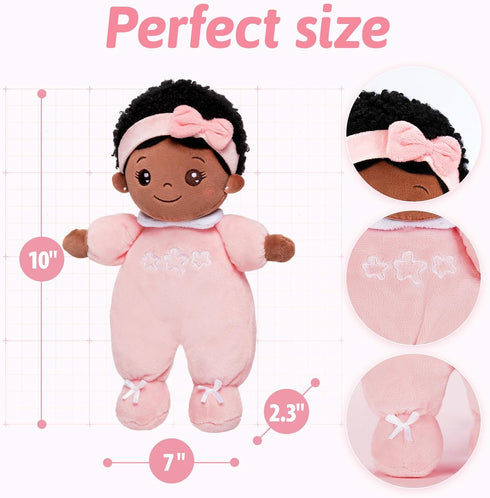 OUOZZZ 10" 1 Black Baby Doll - Year Old Girl Birthday Gifts First African American Baby Dolls for Toddler Girl Toys
