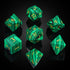 UDIXI Malachite Stone Dice Set, 7PCS Gemstone Polyhedral D&D Dice with Gift Case for Dungeons and Dragons Games