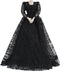 E-TING Exquisite Handcrafted Black Lace Gown Evening Gala Dress for 11.5 Inch