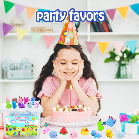 MEZHOBBY 120pcs Mochi Squishies Squishy Toy Party Favors for Kids Classroom Prize Mochi Squishy Mini Kawaii squishies