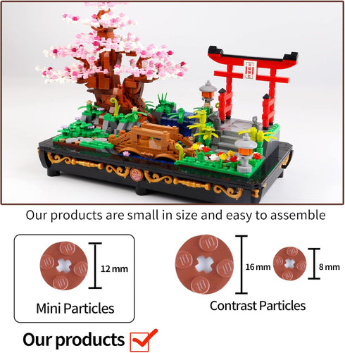 Cherry Blossom Bonsai Tree Building Set, Japanese Style Sakura Mini Blocks (1286 PCS), Beautiful Display for Kids and