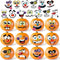 36 Pack Halloween Pumpkin Decorating Stickers - Mini Face Stickers for Kids Toddlers Party Favors (18 Sheets, Pumpkins
