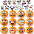 36 Pack Halloween Pumpkin Decorating Stickers - Mini Face Stickers for Kids Toddlers Party Favors (18 Sheets, Pumpkins