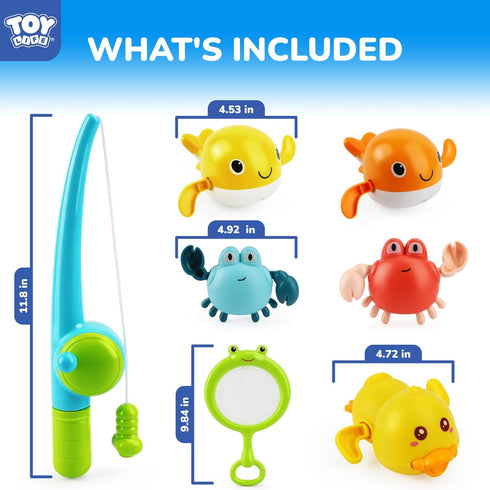 1-3, 1-3 TOY Life Bath Toys for Kids Ages Magnetic Fishing Game with Mold Free Wind Up Bath Toys for Toddlers & Toy