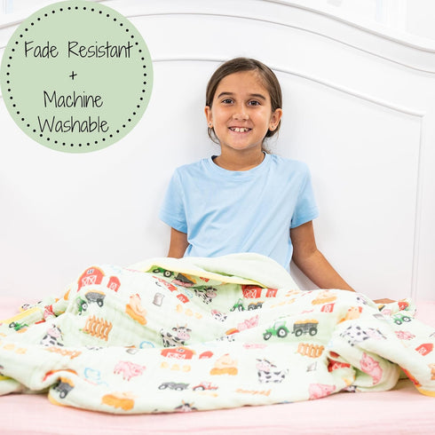 100% 6 47"x 47" LollyBanks Muslin Baby Blanket Cotton, Muslin Quilt Lightweight, Layers Soft Blanket Neutral, Toddler
