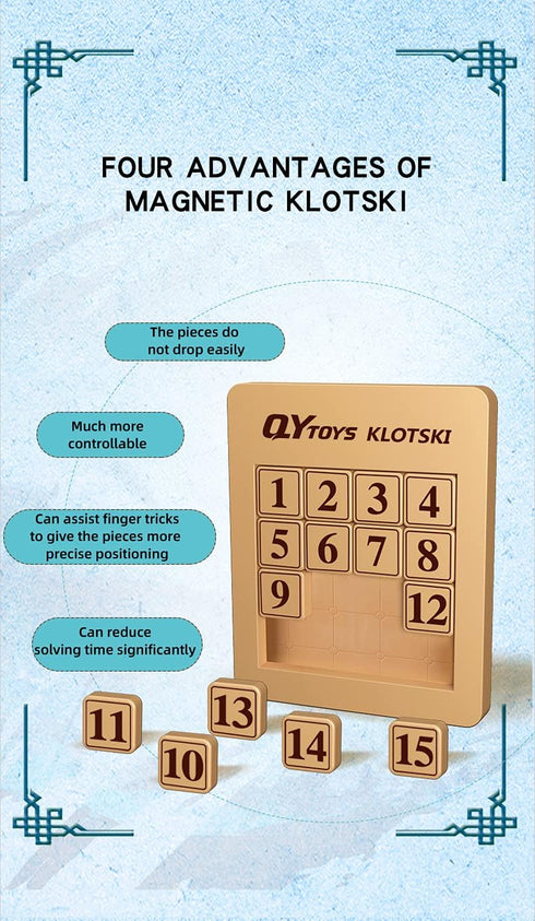 Cuberspeed Magnetized Klotski Puzzle, Slide Number Puzzle Brain Teasers Toy, 15 Klotski Puzzle