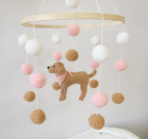 Goukurlsma Baby Crib Mobile for Girls Boys Dog Theme Baby Mobile for Crib