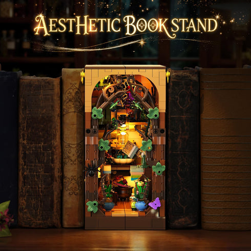 Set 930 10+ INSOON Magic Herb Book Nook Building with Light, DIY Booknook Building Block Kit for Home Bookshelf Decor