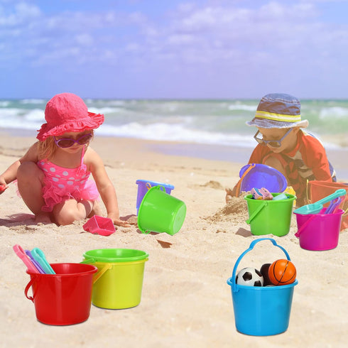 30 6.3 Inch Summer Jerify Pieces Mini Plastic Beach Pail Plastic Small Bucket Small Sand Pail Building Beach