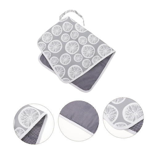 Travel-Friendly Diaper Changing Pad - Reusable Cushion for Boys with Gray Lemon Design