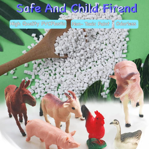 8 Pcs Big Animal Figurines Toys, Realistic Plastic Farm Animals Playset for Educational Preschool Learning