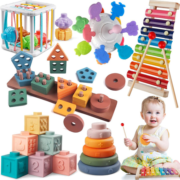 6 in 1 Montessori Baby Toys for 1 Year Old, Toddlers Sensory