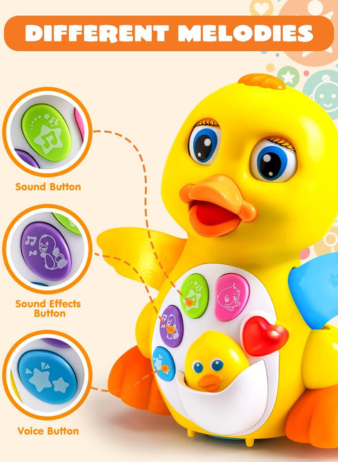 JOYIN Baby Toys Duck - Infant Dancing Crawling Musical Toy 18+ Months with Music & Lights, Baby Easter Basket Gift