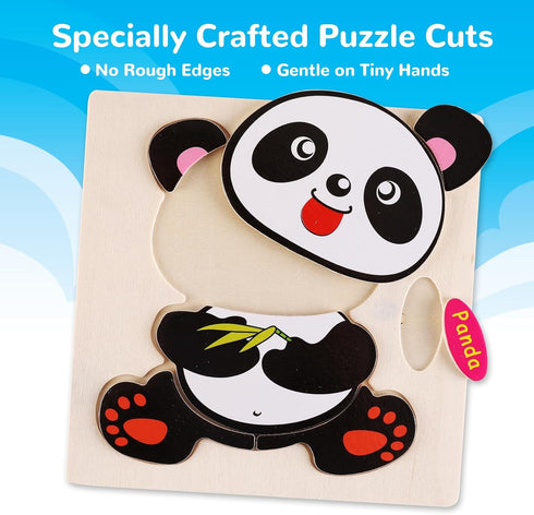 1-3, Pack 8 2-4, 1 2 3 4 Wooden Puzzles for Toddlers of Toddler Animal Puzzles Ages Montessori Educational Animals