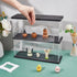 SUPERFINDINGS Clear Minifigures Display Case, Acrylic 2 Tier Showcase with Black Base for Models, 27.3x30x9.8cm