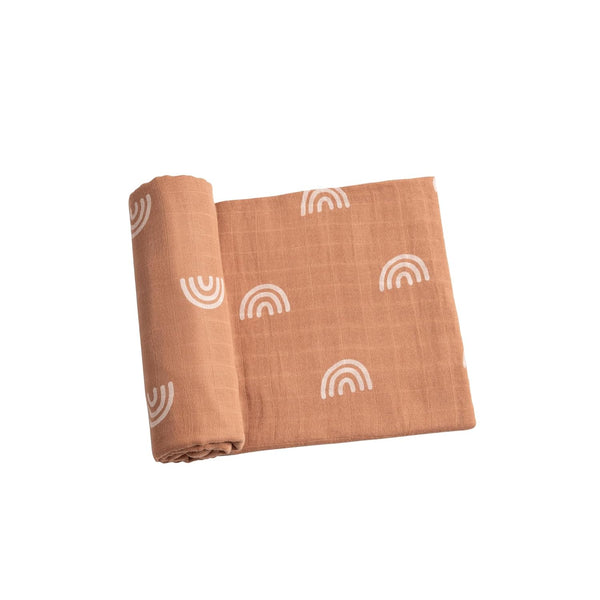 Meracorallo Muslin Swaddle Blanket, Silky Soft Rainbow Receiving Blanket for Baby Boys and Girls, 47 x 47 in