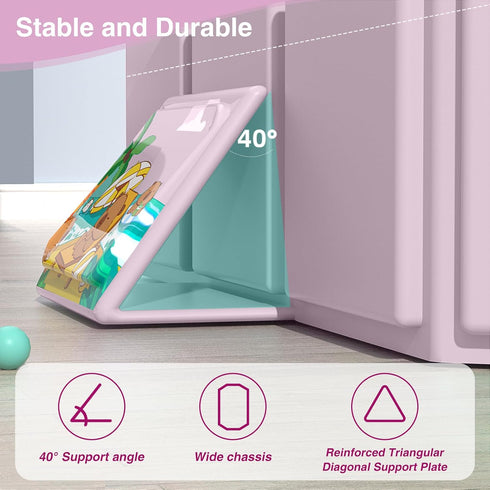 ROUSKY 29.5L 17.7W 9.8H inches, 0-6 Portable Folding Baby Bath Tub, x x Suitable for Years, Pink/Mint Green (Pink)