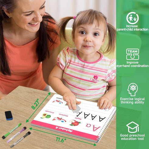 Kindergarten Learning Activities for Kids Age 3-5, 40 Pages Preschool Handwriting Practice Workbook, Toddler