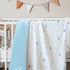 30x40 inches, Star Moon Baby Blankets for Boys Girls, Soft Nursery Minky Blankets with Muslin and Dotted Fleece Back