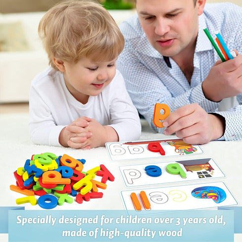 Officygnet See & Spell Educational Toys - 80 Pcs Matching Letter Game for 3-6 Years Old Boys & Girls Learning Gift