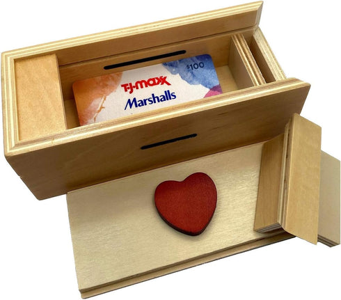 Enigma Secret Puzzle Box Heart - Money Gift Trick Box