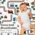 100% 28in 52in, Baby Boy Fitted Crib Sheet Choo Choo Train, Soft Breathable Microfiber Baby Sheet, Fits Standard Size