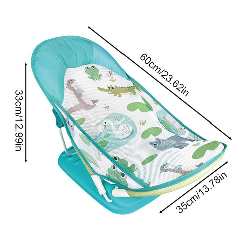 Generic Compact Toddler Bath Seat - Lightweight Infant Bathing Aid, Portable Cleaning Support | Adjustable Folding Tub
