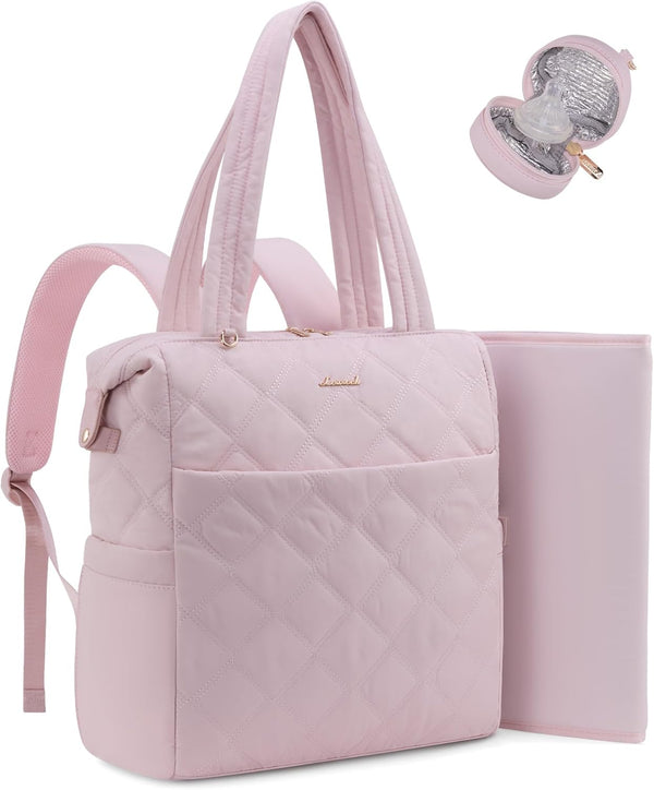 LOVEVOOK Diaper Bag Backpack,Tote Diaper Bag for Baby Girl with Changing Pad,Insulated