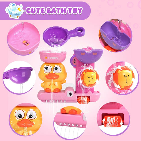 1-3 1+ 3 1 Baby Bath Toys for Kids Ages Interactive Toddler Bath Toys Duck Learning Mold Free Shower Tub Toys for Year